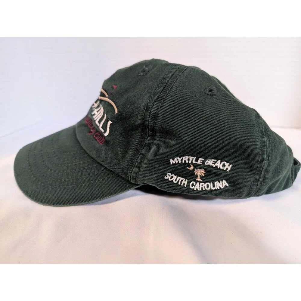 GOLF HAT River Hills Country Club Adjustable Adult Size MYRTLE BEACH Green EUC